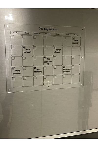 Trend Pleksi Magnetic Monthly Planner Board (Transparent - Black Planner)