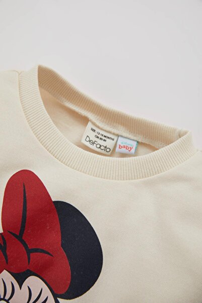 DeFacto Kız Bebek Disney Mickey & Minnie Sweatshirt Fitilli Kaşkorse Tayt 2'li Takım