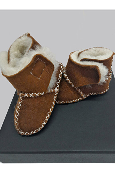 TUĞBİŞ أحذية أطفال من جلد الخراف العضوي بشريط فيلكرو مزدوج أحذية أطفال للخطوة...