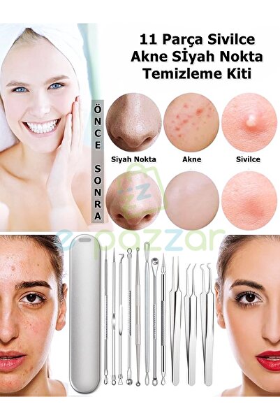 For Prime Metal Kutulu 11 Parça Profesyonel Sivilce Akne Siyah Nokta Çıkartıc...