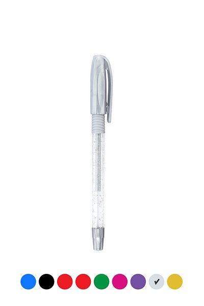 Red Whiter Gray Glitter Gel Pen - Swiss Made Diamond Tip - Tc Ball 1.0 Mm - Fluid Japanese Ink