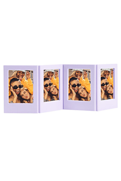 Fujifilm Instax Mini Film Uyumlu Lila 4'lü Mıknatıslı Fotoğraf Çerçeve Seti