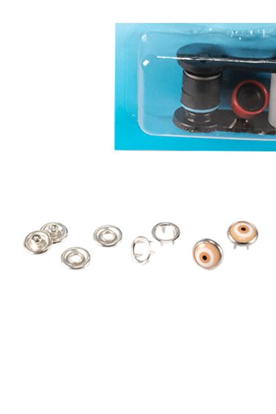 Klinkshop Yellow Evil Eye Beaded Pearlescent 10.5 Mm Snap Kit - With Hammer Application Apparatus - 25 Pieces Stainless Brass