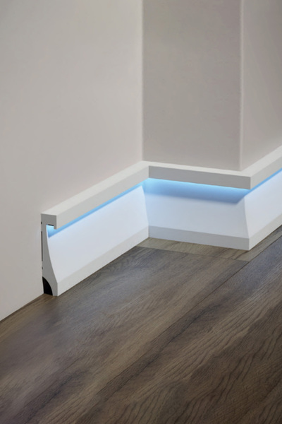 Dekoros 11 cm Polimer Beyaz Ledli Lake Süpürgelik Seti ASL-004  1 Pakette 12 ...