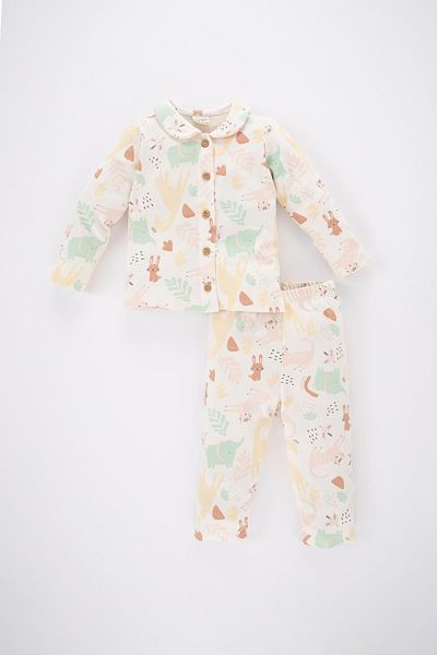 DeFacto Baby Girl Safari Printed Long Sleeve Pajama Set
