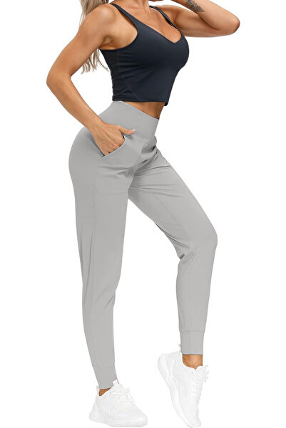 GHASSY CO. Women's High Waist Yoga Running Workout Joggers Lightweight Sweatpants