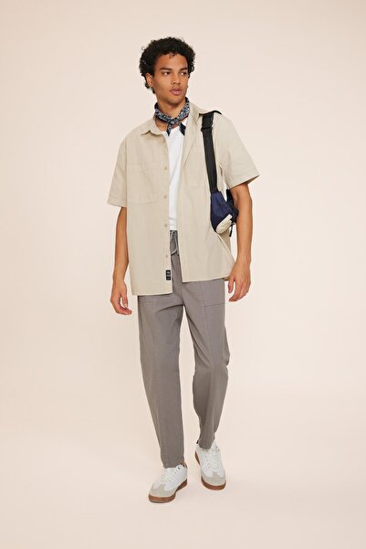 DeFacto Relax Fit Straight Leg Gabardine Trousers Z4579az23au