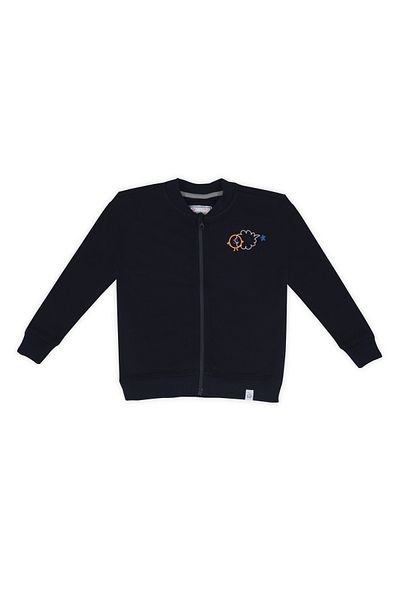BEETLEBEEZ Kids Unisex Navy Blue Crew Neck Zippered Sweatshirt