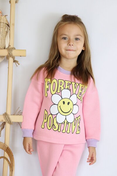 le petit sole Girl's Forever Positive Cotton Set