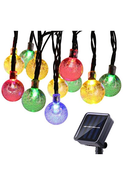 Mighty Kristal Güneş Enerjili 7 Metre 50 Renkli Led Bahçe Yılbaşı Parti Balko...