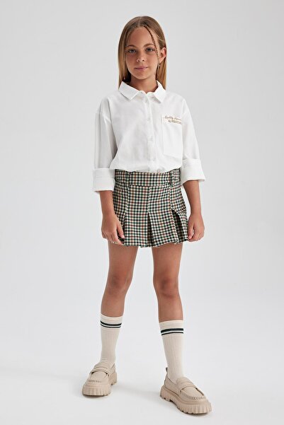 DeFacto Girl's Checkered Pleated School Skirt A6001a823au