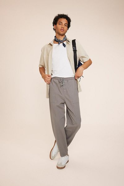 DeFacto Relax Fit Straight Leg Gabardine Trousers Z4579az23au