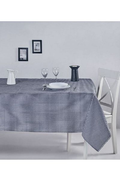 Ponitex 3910 Alas Gingham Fata de masa Picnic si Vesela Pânză Albastru-Alb Pitikare 170x170 cm.