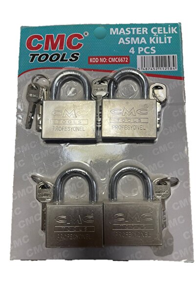 CMC Tools قفل فولاذي 60 مم 4 قطع مع مفتاح مشترك