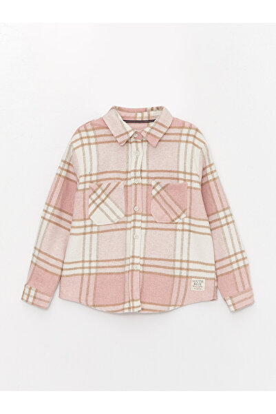 LC Waikiki سترة قميص منقوشة بأكمام طويلة للفتيات