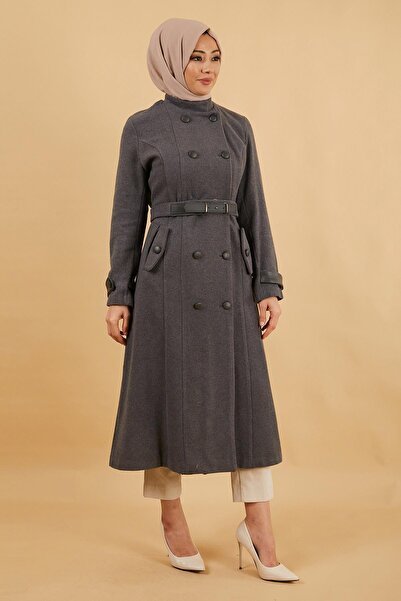 Modamihram Bőr öves gyorsítókabát, szürke 12261