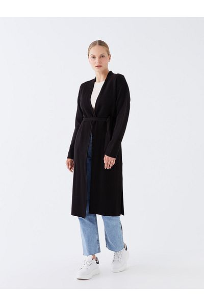 LC Waikiki Dámský pletený cardigan - šálový límec, pevný, s dlouhým rukávem