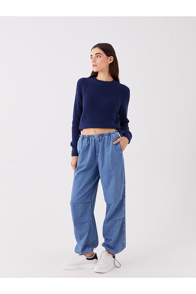 LC Waikiki Γυναικείο τζιν παντελόνι ελαστικό μέσης Jogger