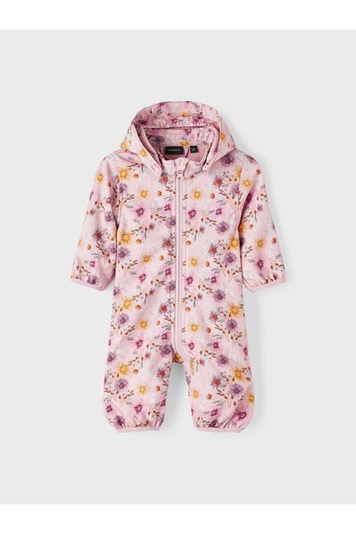 Name it Pink Flower Patterned Thin Astronaut Baby Girl Coat