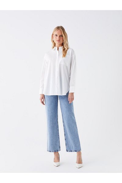 LC Waikiki Long Sleeve Oversize Poplin Women's Shirt