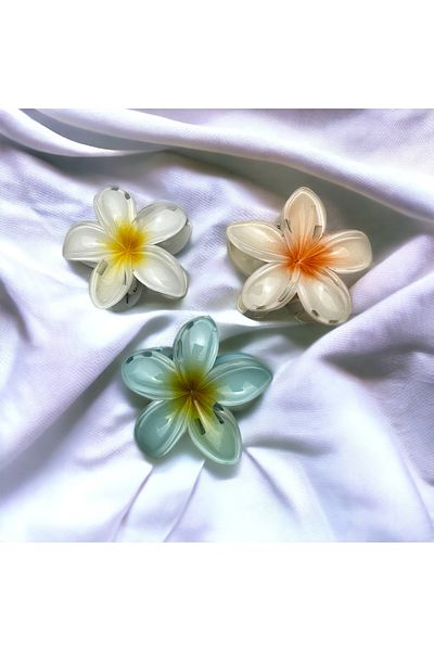 Zemtigo Set de 3 catarame cu zăvor cu flori de lotus colorate