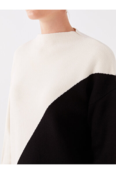 LC Waikiki Dámská úpletová tunika s dlouhým rukávem v barvě polovičního roláku