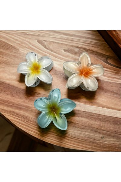 Zemtigo Set de 3 catarame cu zăvor cu flori de lotus colorate