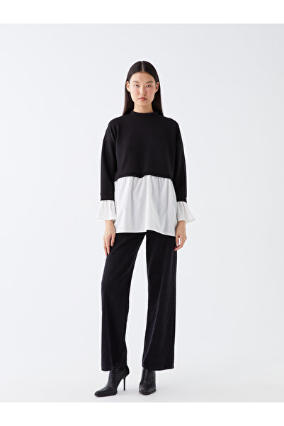 LC Waikiki Női tunika - Crew nyakú, tömör, hosszú ujjú