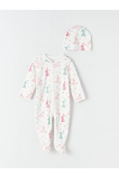 LC Waikiki Crew Neck Long Sleeve Cotton Baby Girl Hospital Discharge Set 5 Pieces