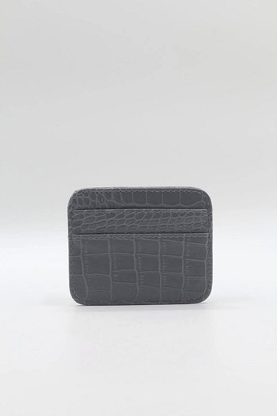 NOTHING Women's Gray Crocodile Patterned Card Holder Mini