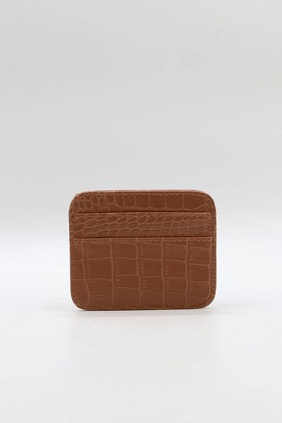 NOTHING Women's Tan Crocodile Patterned Card Holder Mini
