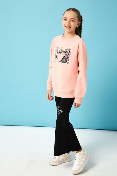 Perendi City Of Printed Girl's Sweatshirt Yavruağzı