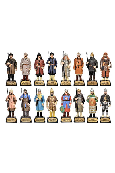 nesever store Türk Devletleri Askerleri Biblo Seti 16'lı