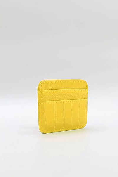 NOTHING Women's Yellow Crocodile Patterned Card Holder Mini