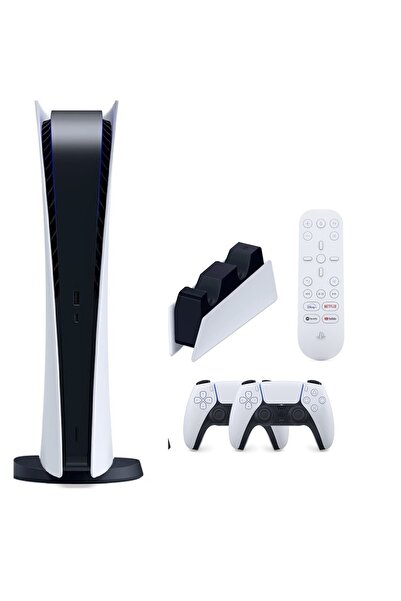 Sony Playstation 5 Dijital ( İthalatçı garantili) + 2. Kol + Medya Kumandası + Şarj Istasyonu