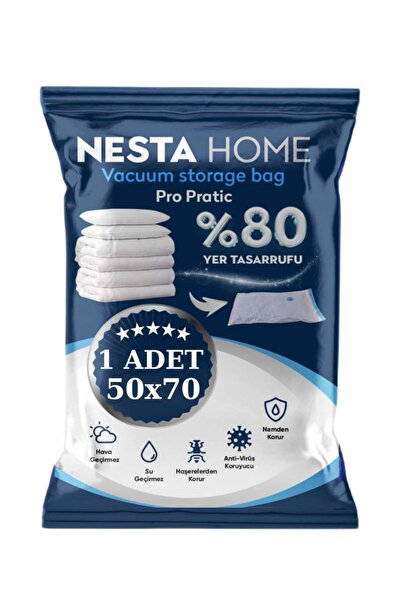 NESTA HOME Pro Pratic 1 Adet Orta Boy 50x70 Cm Vakumlu Hurç Vakumlu Poşet,torba,düzenleyici Saklama