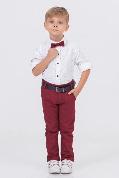 Gold Class Kidswear Leaf Patterned Shirt and Bow Tie Boy's Suit