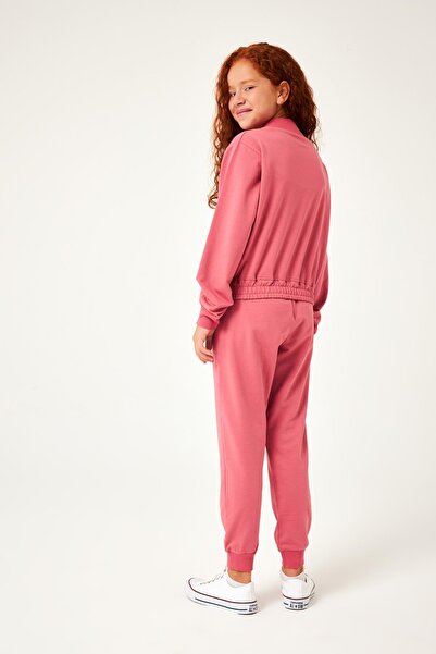 Perendi Cep Detaylı Mevsimlik Kız Çocuk Okul Takımı Gül Kurusu