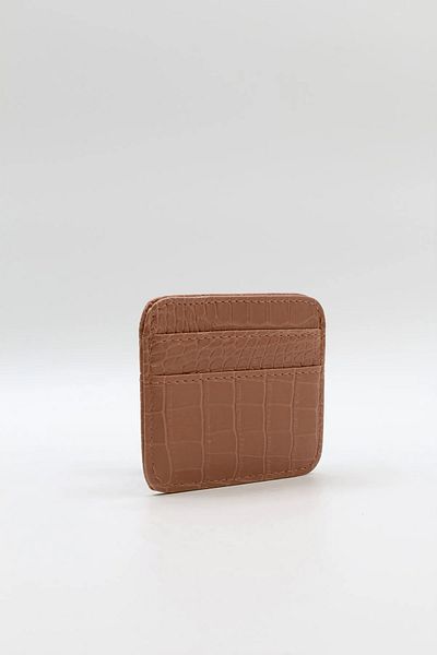 NOTHING Women's Tan Crocodile Patterned Card Holder Mini