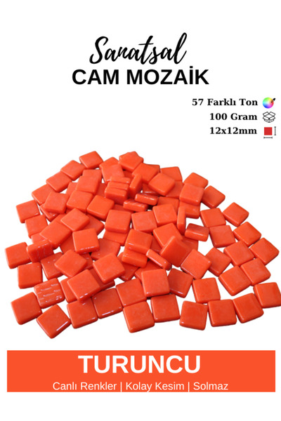 Sanatsal Mozaik 12x12mm Sanatsal Cam Mozaik Taşı (100GR)