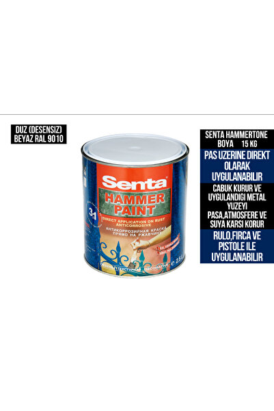 Senta Hammertone Direkt Pas Üzeri Metal Boyası 15 KG -8 RENK