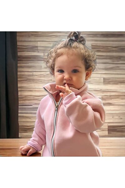 BEBEĞİME ÇORAP Baby Kids Stand γιακά Fleece Ζακέτα με φερμουάρ μέσα