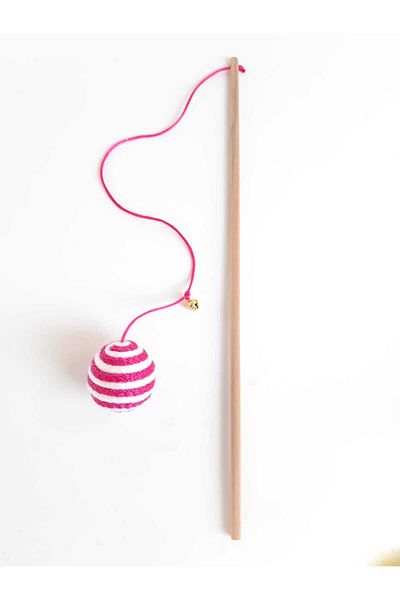 Be Cat Cat Toy Rope Wrap Ball with Bell, Cat Fishing Rod with Bell