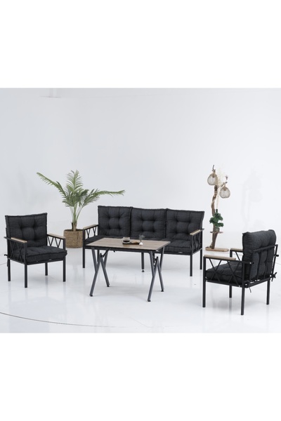 UFUK HOME Miray 3+1+1 Masalı Koltuk Takımı, Balkon Takımı,Balkon Mobilyaları,...