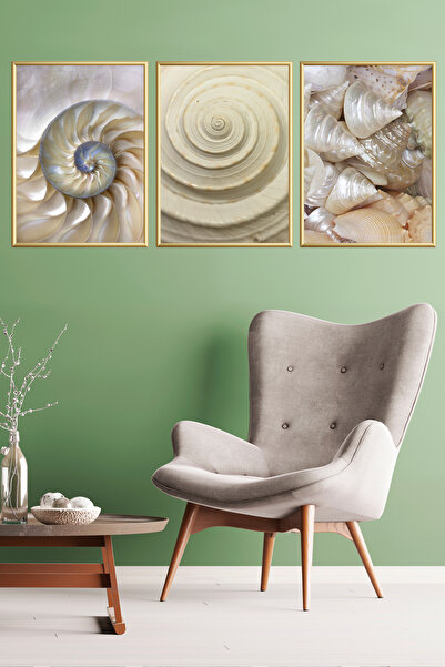 Linacci Σετ 3 μεταλλικών γυάλινων πίνακων με διακοσμητικό πλαίσιο