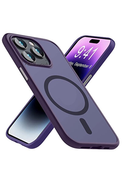 m.tk moveteck Iphone 14 Pro Max Kılıf Kamera Çıkıntılı Arkası Mat Kenar Çerçe...