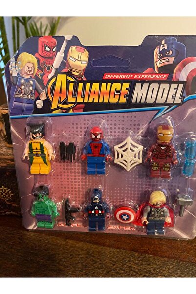 u-toys MINI LEGO SETİ 6 LI AVENGERS FİGÜR SETİ