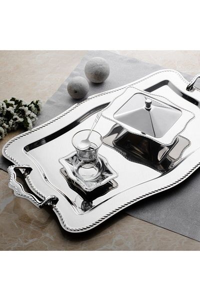 Nehir Chain Plain 40 Piece Tea Set