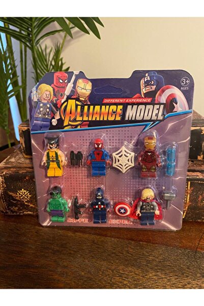 u-toys MINI LEGO SETİ 6 LI AVENGERS FİGÜR SETİ