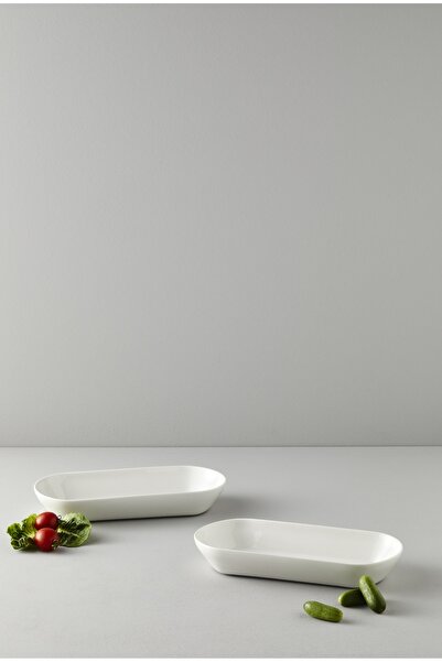 Be Original Pera 29cm 2-Piece Porcelain Deep Oval Presentation Plate